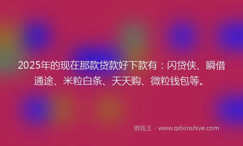 2025年的现在那款贷款好下款有：闪贷侠、瞬借通途、米粒白条、天天购、微粒钱包等。