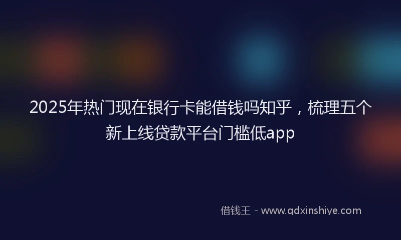 2025年热门现在银行卡能借钱吗知乎，梳理五个新上线贷款平台门槛低app