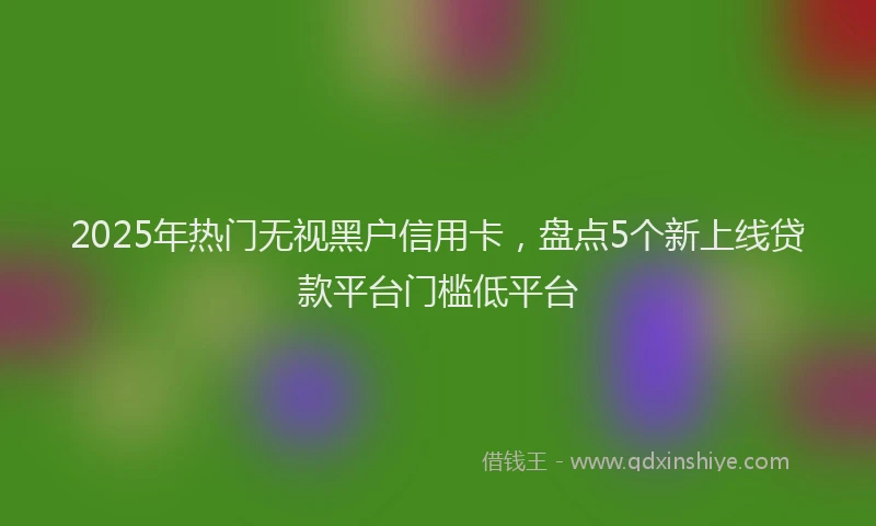2025年热门无视黑户信用卡，盘点5个新上线贷款平台门槛低平台