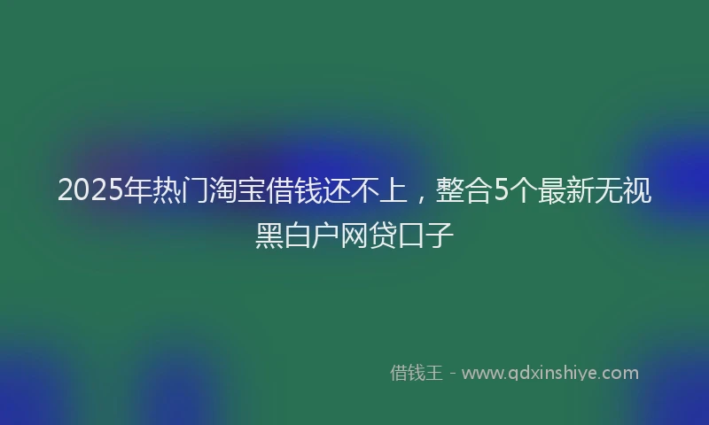 2025年热门淘宝借钱还不上，整合5个最新无视黑白户网贷口子