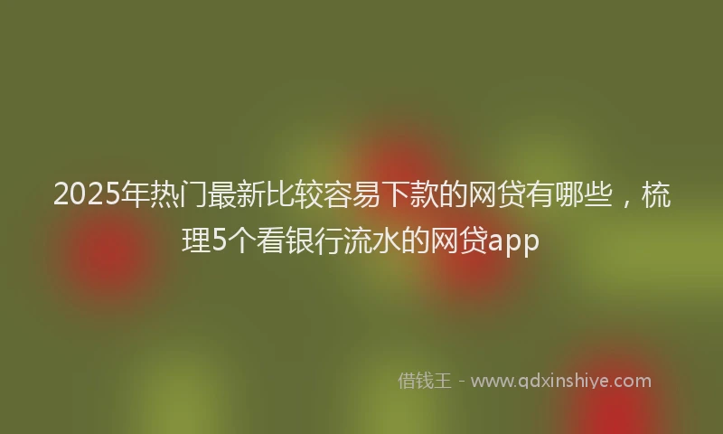 2025年热门最新比较容易下款的网贷有哪些，梳理5个看银行流水的网贷app