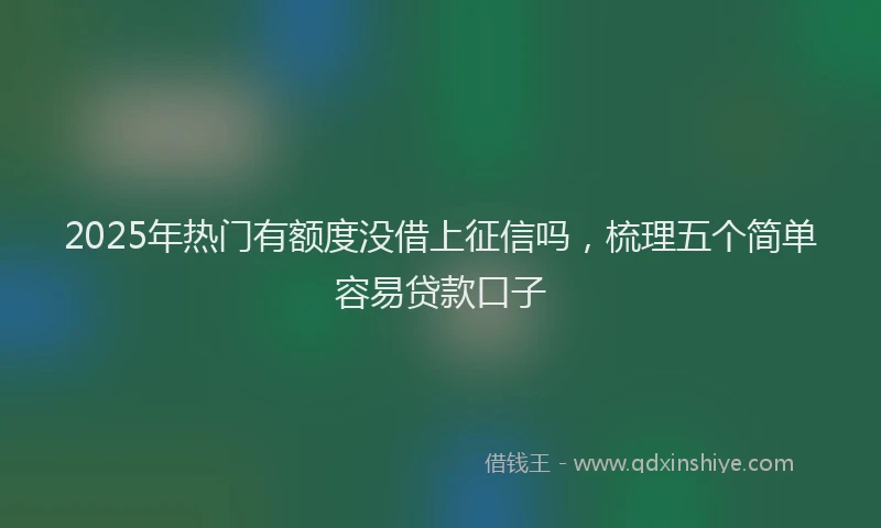2025年热门有额度没借上征信吗，梳理五个简单容易贷款口子