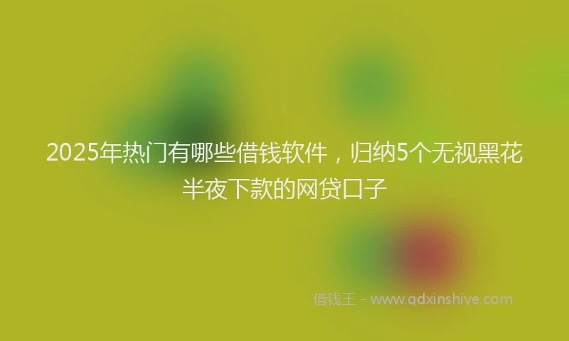 2025年热门有哪些借钱软件，归纳5个无视黑花半夜下款的网贷口子
