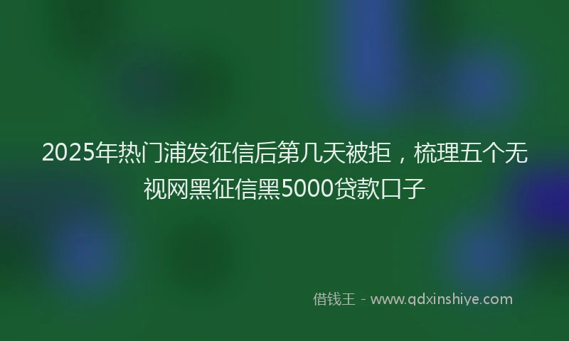 2025年热门浦发征信后第几天被拒，梳理五个无视网黑征信黑5000贷款口子