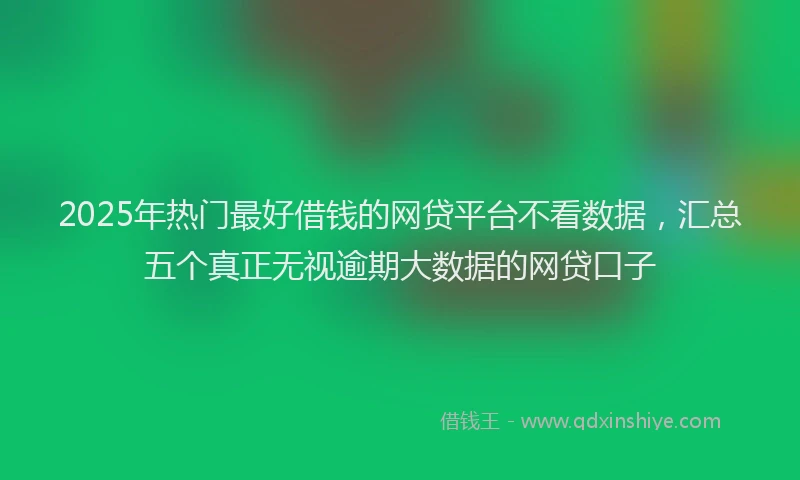 2025年热门最好借钱的网贷平台不看数据，汇总五个真正无视逾期大数据的网贷口子