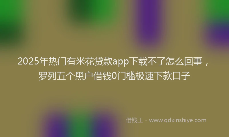2025年热门有米花贷款app下载不了怎么回事，罗列五个黑户借钱0门槛极速下款口子