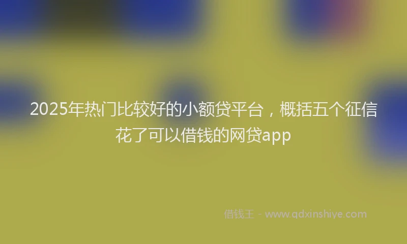 2025年热门比较好的小额贷平台，概括五个征信花了可以借钱的网贷app