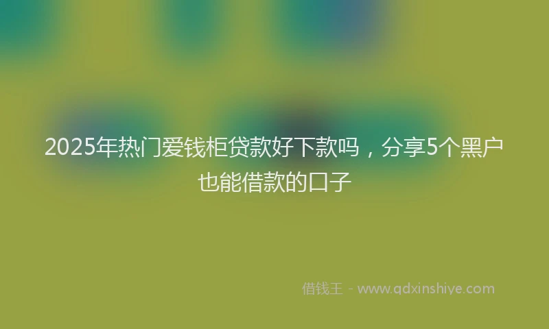 2025年热门爱钱柜贷款好下款吗，分享5个黑户也能借款的口子