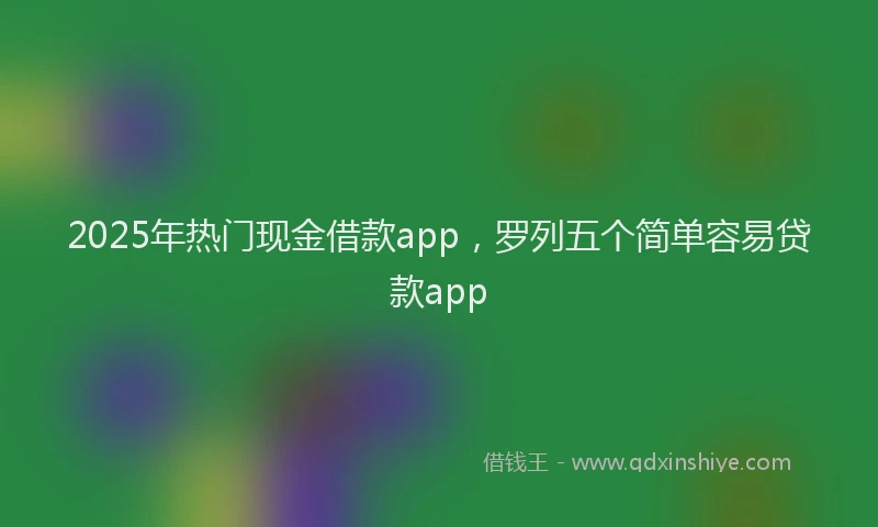 2025年热门现金借款app，罗列五个简单容易贷款app