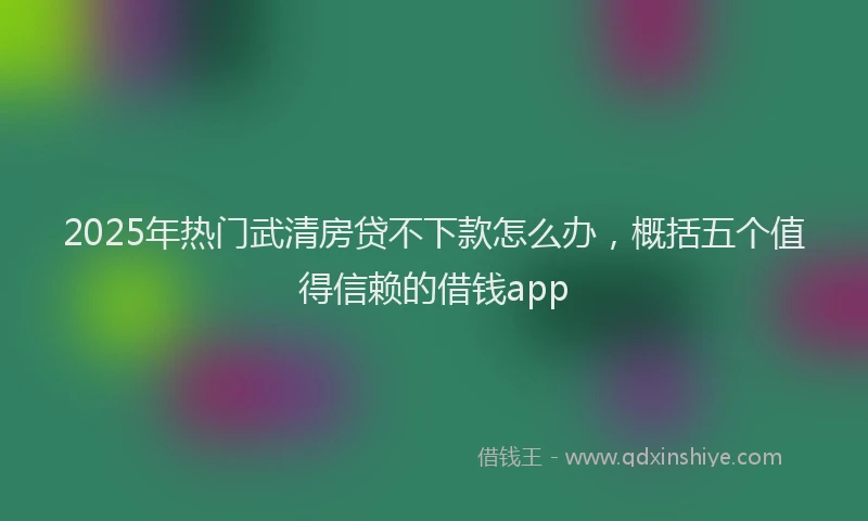 2025年热门武清房贷不下款怎么办，概括五个值得信赖的借钱app