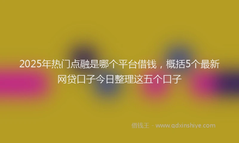 2025年热门点融是哪个平台借钱，概括5个最新网贷口子今日整理这五个口子