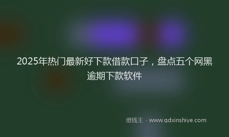 2025年热门最新好下款借款口子，盘点五个网黑逾期下款软件