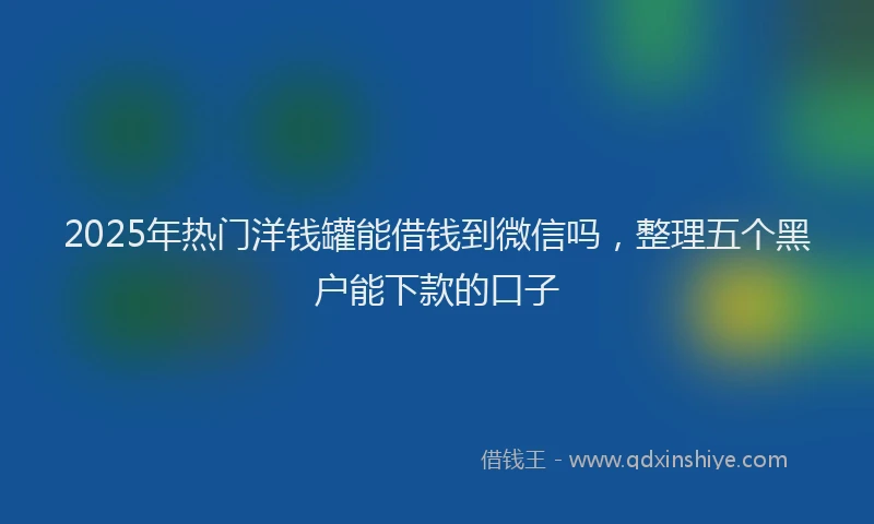 2025年热门洋钱罐能借钱到微信吗，整理五个黑户能下款的口子
