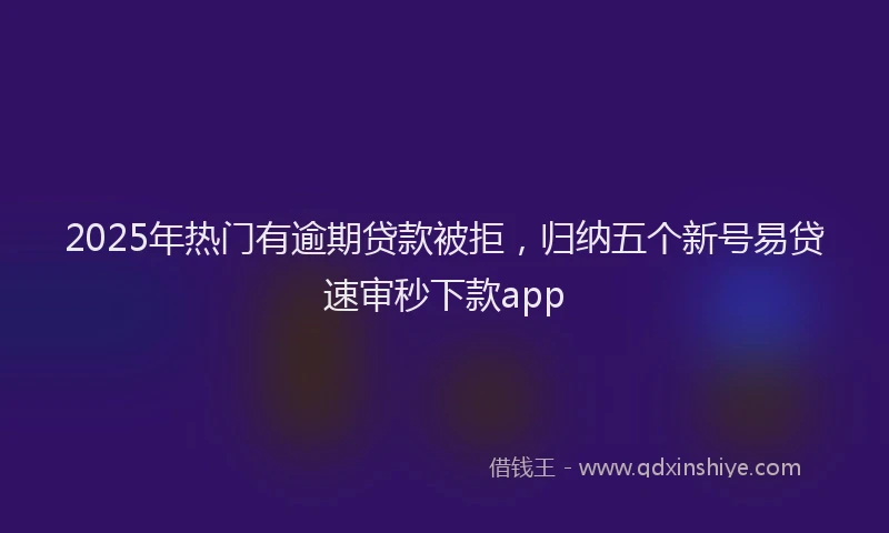 2025年热门有逾期贷款被拒，归纳五个新号易贷速审秒下款app