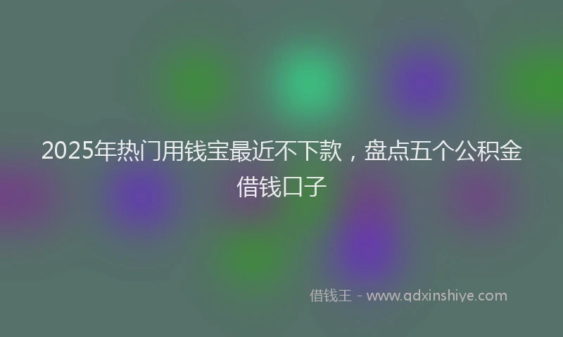 2025年热门用钱宝最近不下款，盘点五个公积金借钱口子