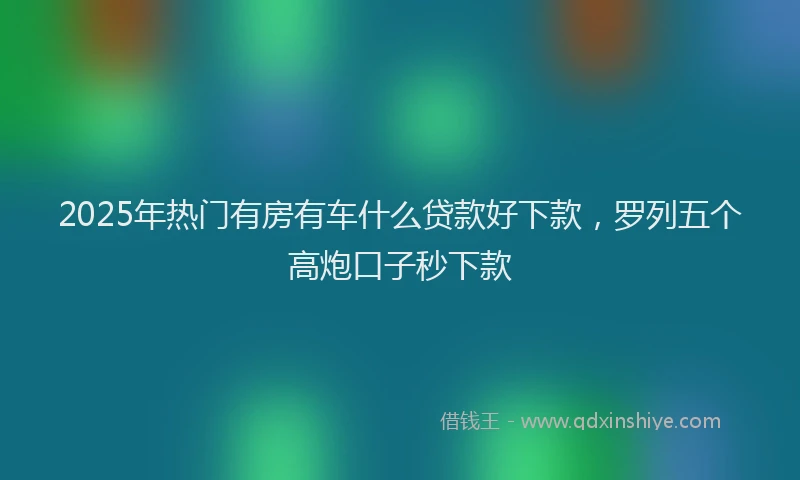 2025年热门有房有车什么贷款好下款，罗列五个高炮口子秒下款
