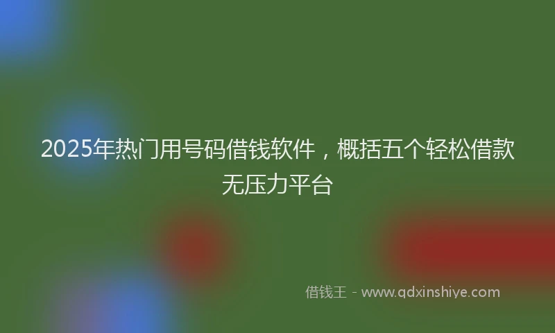 2025年热门用号码借钱软件，概括五个轻松借款无压力平台