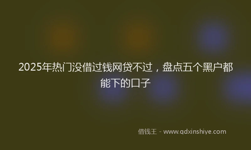 2025年热门没借过钱网贷不过，盘点五个黑户都能下的口子