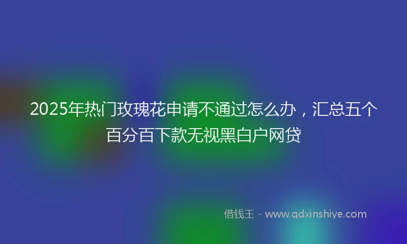 2025年热门玫瑰花申请不通过怎么办，汇总五个百分百下款无视黑白户网贷