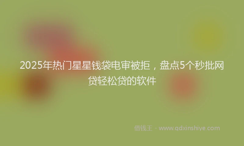 2025年热门星星钱袋电审被拒，盘点5个秒批网贷轻松贷的软件