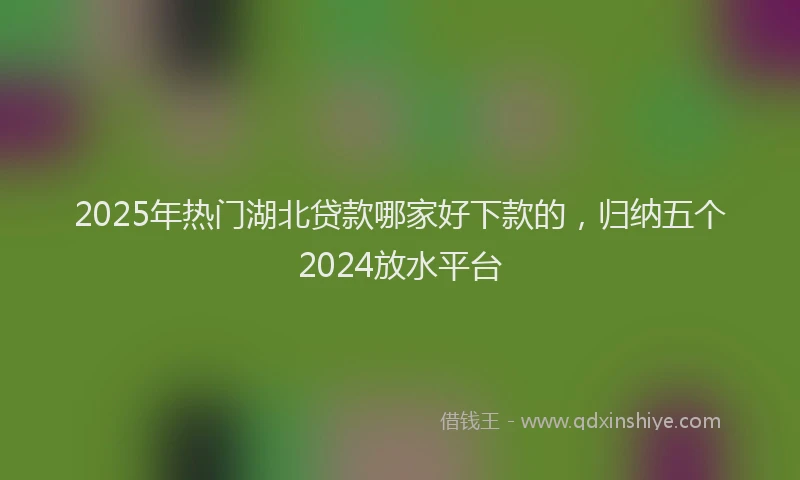 2025年热门湖北贷款哪家好下款的，归纳五个2024放水平台