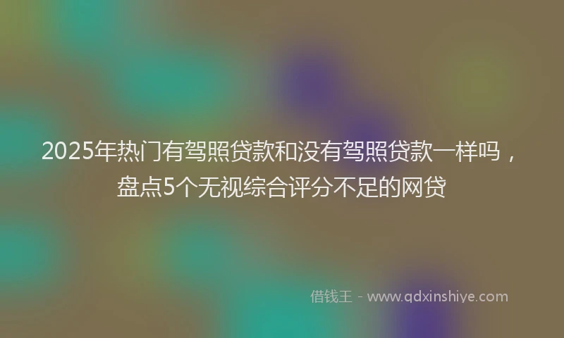 2025年热门有驾照贷款和没有驾照贷款一样吗，盘点5个无视综合评分不足的网贷
