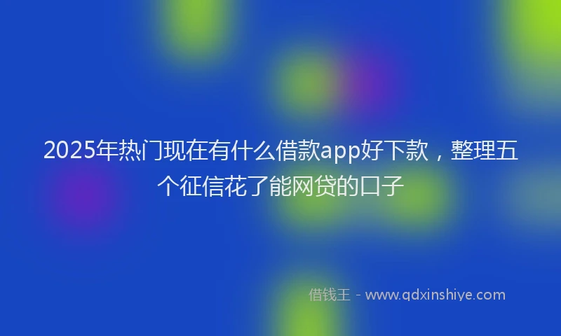 2025年热门现在有什么借款app好下款，整理五个征信花了能网贷的口子