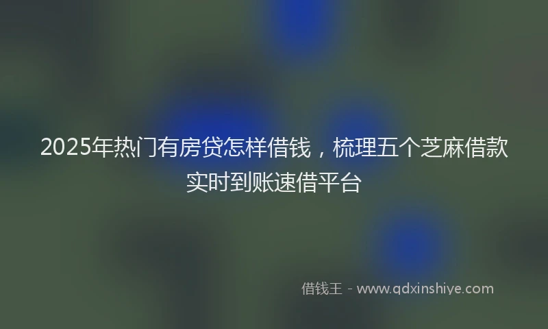 2025年热门有房贷怎样借钱，梳理五个芝麻借款实时到账速借平台