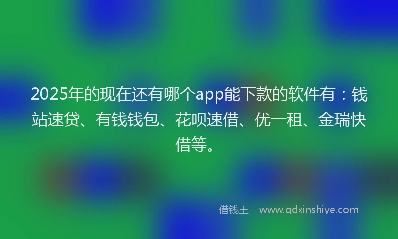 2025年的现在还有哪个app能下款的软件有：钱站速贷、有钱钱包、花呗速借、优一租、金瑞快借等。