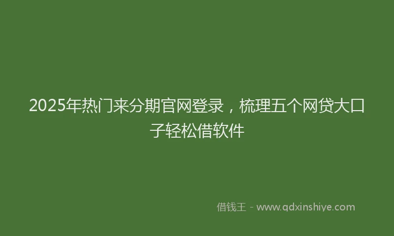 2025年热门来分期官网登录，梳理五个网贷大口子轻松借软件