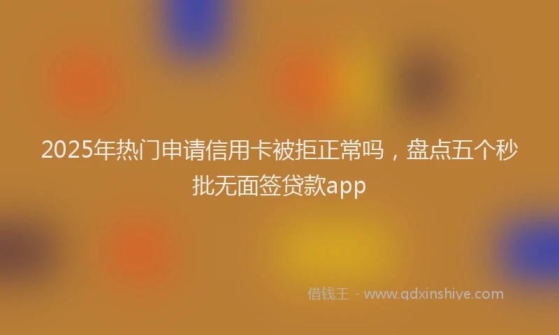 2025年热门申请信用卡被拒正常吗，盘点五个秒批无面签贷款app