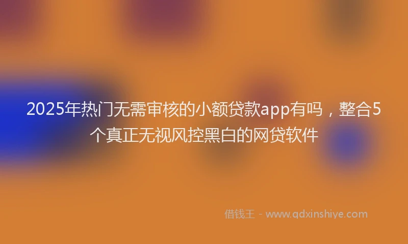 2025年热门无需审核的小额贷款app有吗，整合5个真正无视风控黑白的网贷软件
