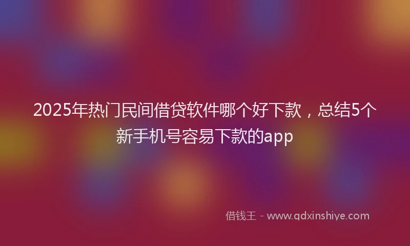 2025年热门民间借贷软件哪个好下款，总结5个新手机号容易下款的app