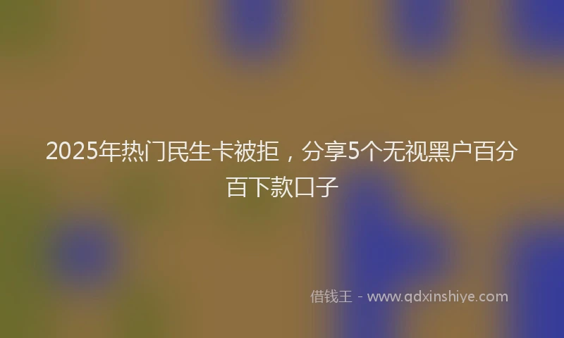 2025年热门民生卡被拒，分享5个无视黑户百分百下款口子
