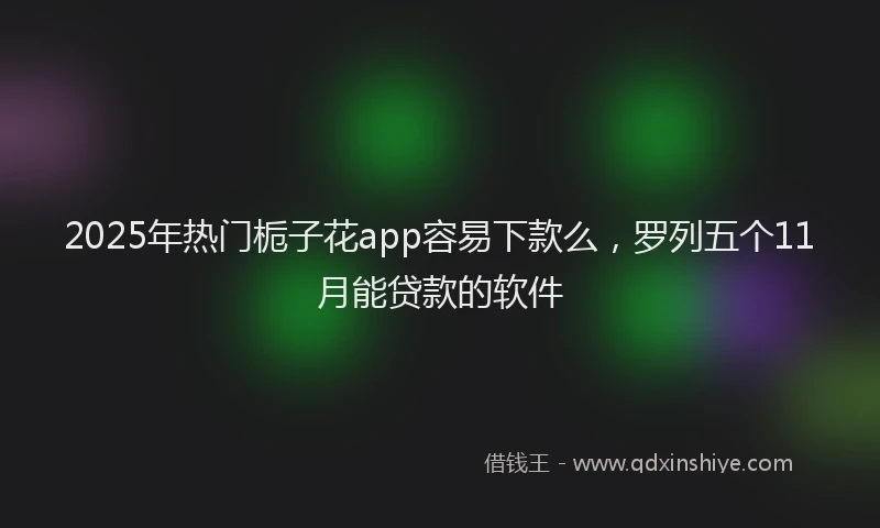 2025年热门栀子花app容易下款么，罗列五个11月能贷款的软件