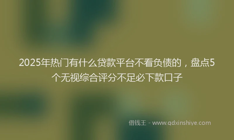2025年热门有什么贷款平台不看负债的，盘点5个无视综合评分不足必下款口子