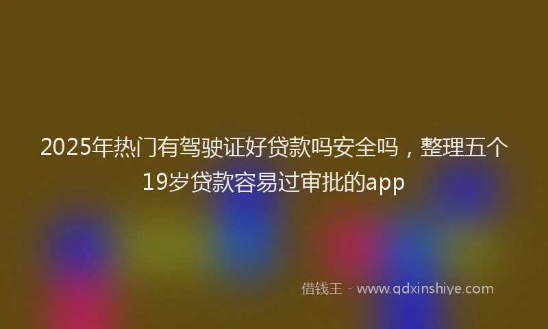 2025年热门有驾驶证好贷款吗安全吗，整理五个19岁贷款容易过审批的app
