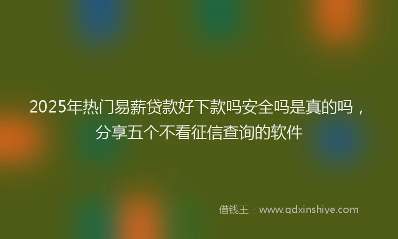 2025年热门易薪贷款好下款吗安全吗是真的吗，分享五个不看征信查询的软件