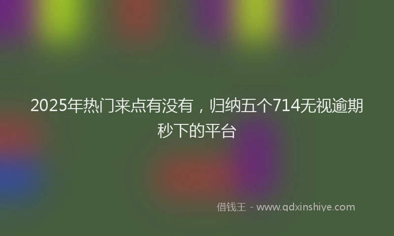 2025年热门来点有没有，归纳五个714无视逾期秒下的平台