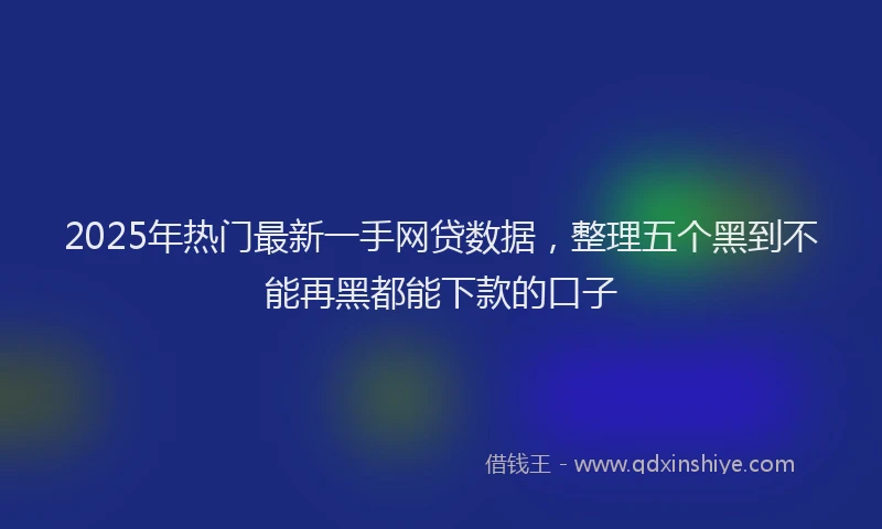 2025年热门最新一手网贷数据，整理五个黑到不能再黑都能下款的口子