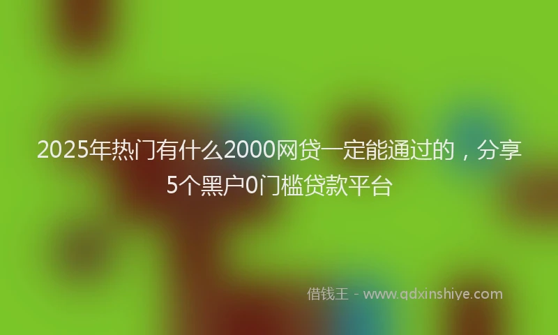 2025年热门有什么2000网贷一定能通过的，分享5个黑户0门槛贷款平台