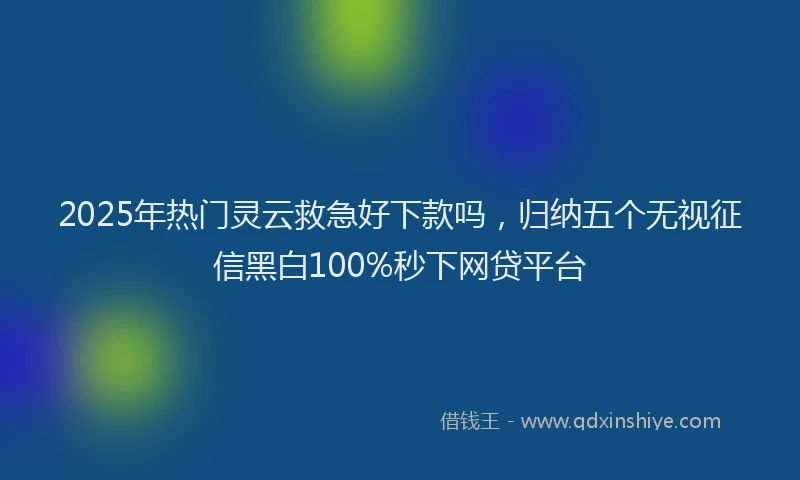 2025年热门灵云救急好下款吗，归纳五个无视征信黑白100%秒下网贷平台