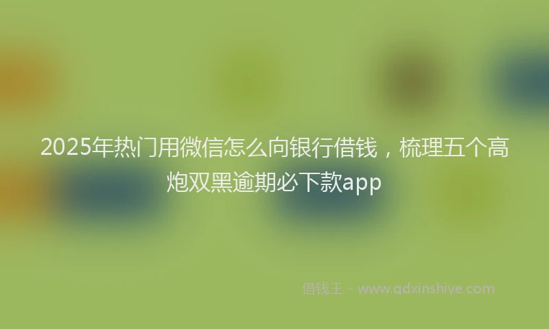 2025年热门用微信怎么向银行借钱，梳理五个高炮双黑逾期必下款app
