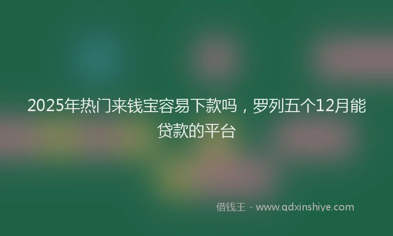 2025年热门来钱宝容易下款吗，罗列五个12月能贷款的平台
