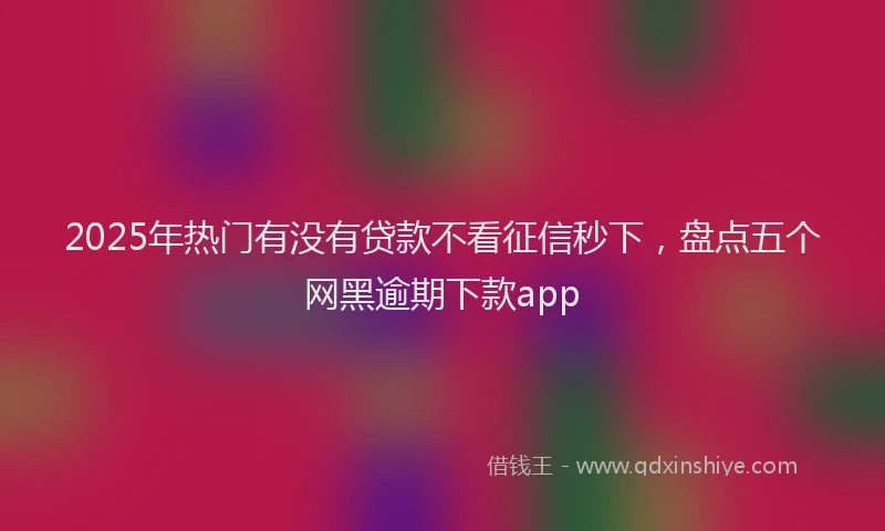 2025年热门有没有贷款不看征信秒下，盘点五个网黑逾期下款app