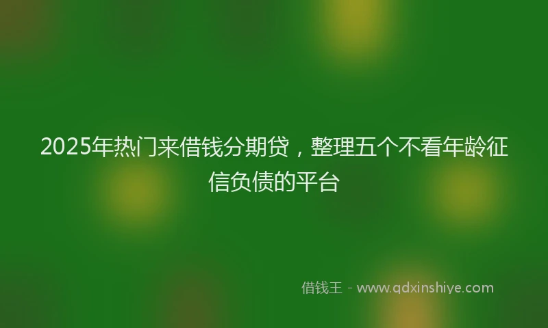 2025年热门来借钱分期贷，整理五个不看年龄征信负债的平台