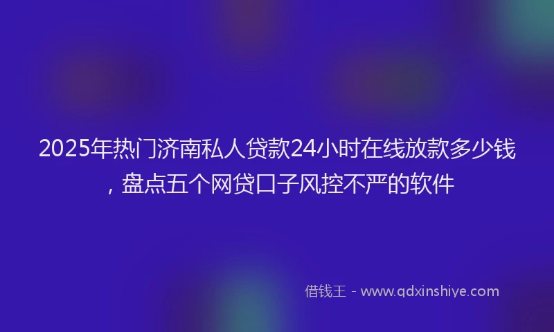 2025年热门济南私人贷款24小时在线放款多少钱，盘点五个网贷口子风控不严的软件