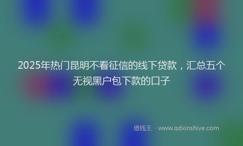 2025年热门昆明不看征信的线下贷款，汇总五个无视黑户包下款的口子