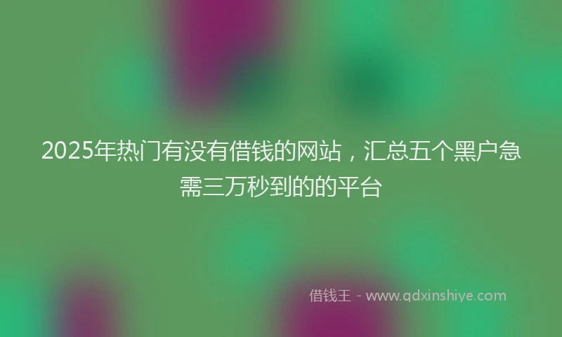 2025年热门有没有借钱的网站，汇总五个黑户急需三万秒到的的平台