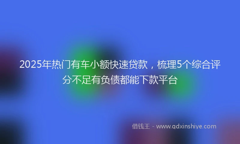 2025年热门有车小额快速贷款，梳理5个综合评分不足有负债都能下款平台